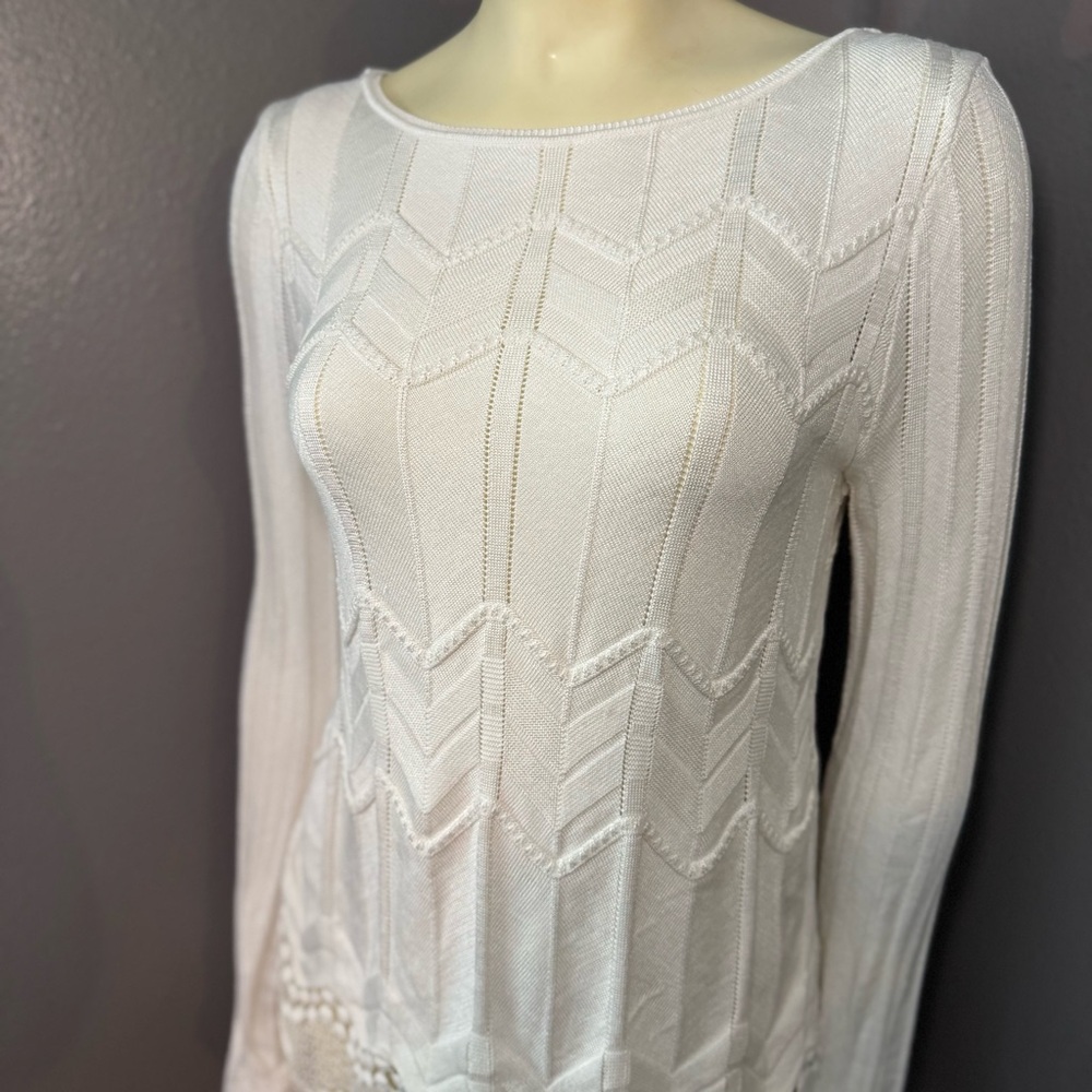 White House Black Market White Knit Sweater - Picture 3 of 10